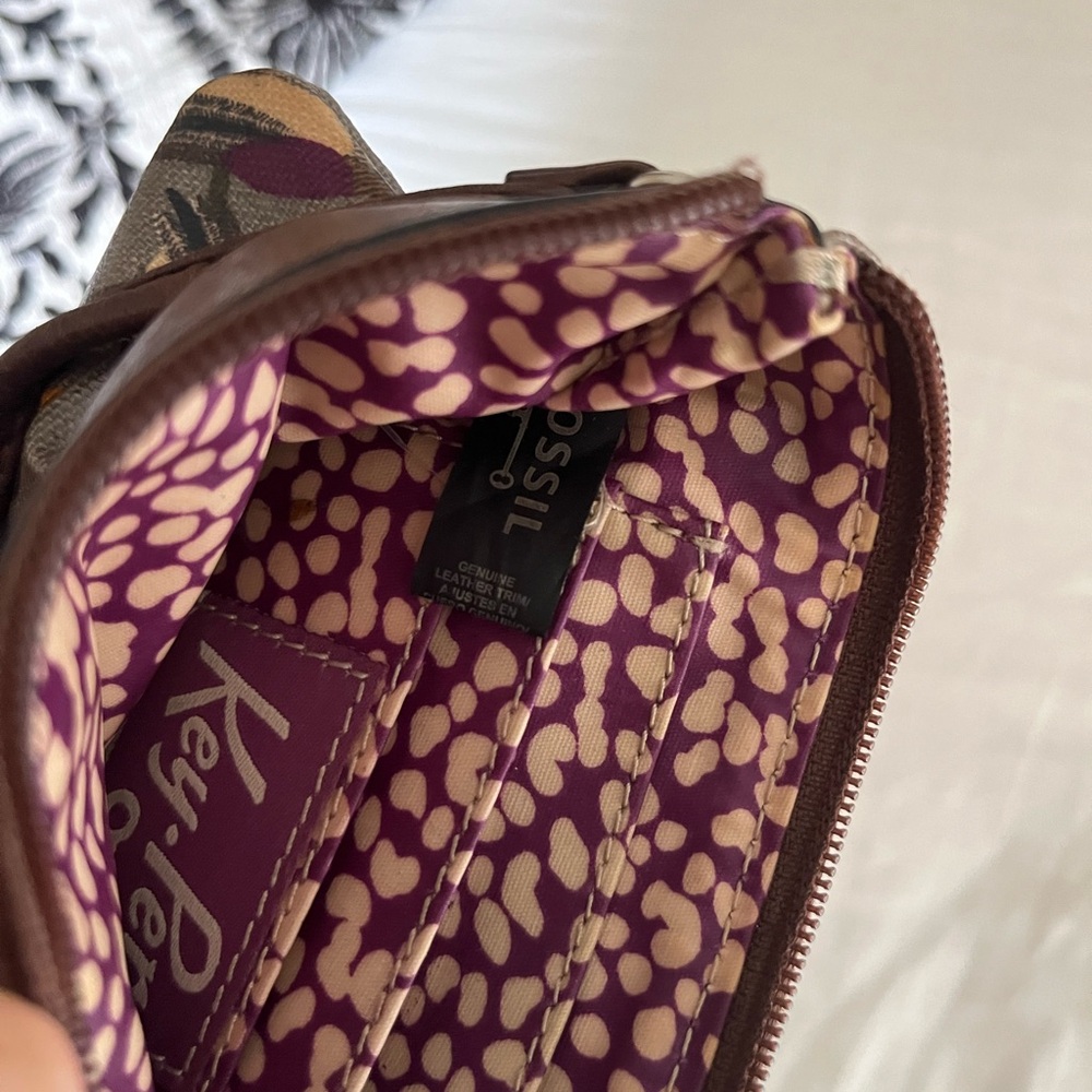 Fossil Key-Per Wristlet With Leather Trim Coated … - image 3